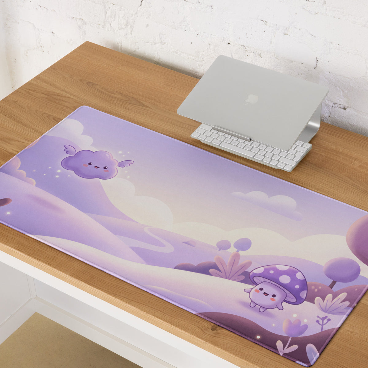 Cute Purple Cloud Galaxy Mouse Pad With Playful Design