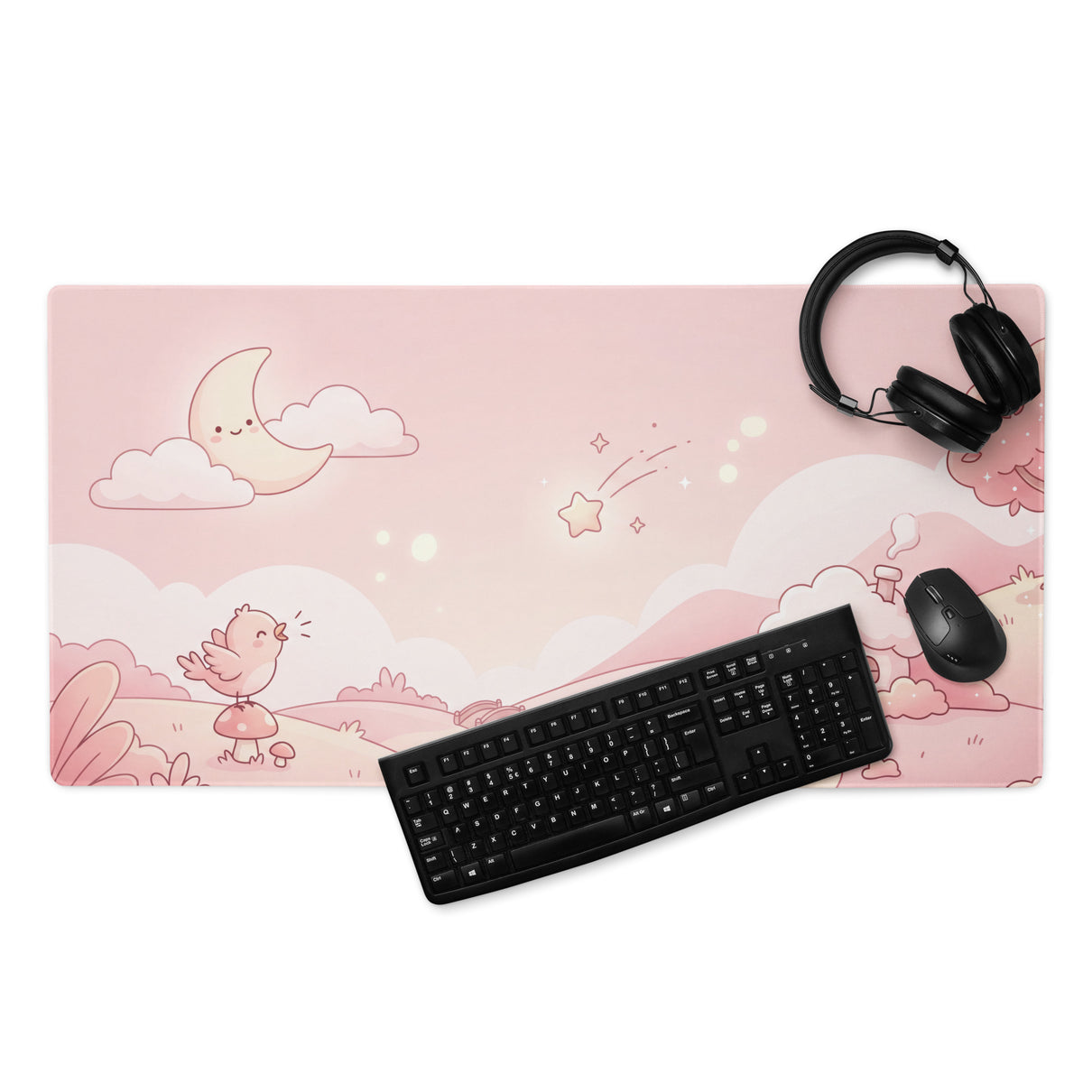 Pink Moon Galaxy Cute Gaming Mouse Pad