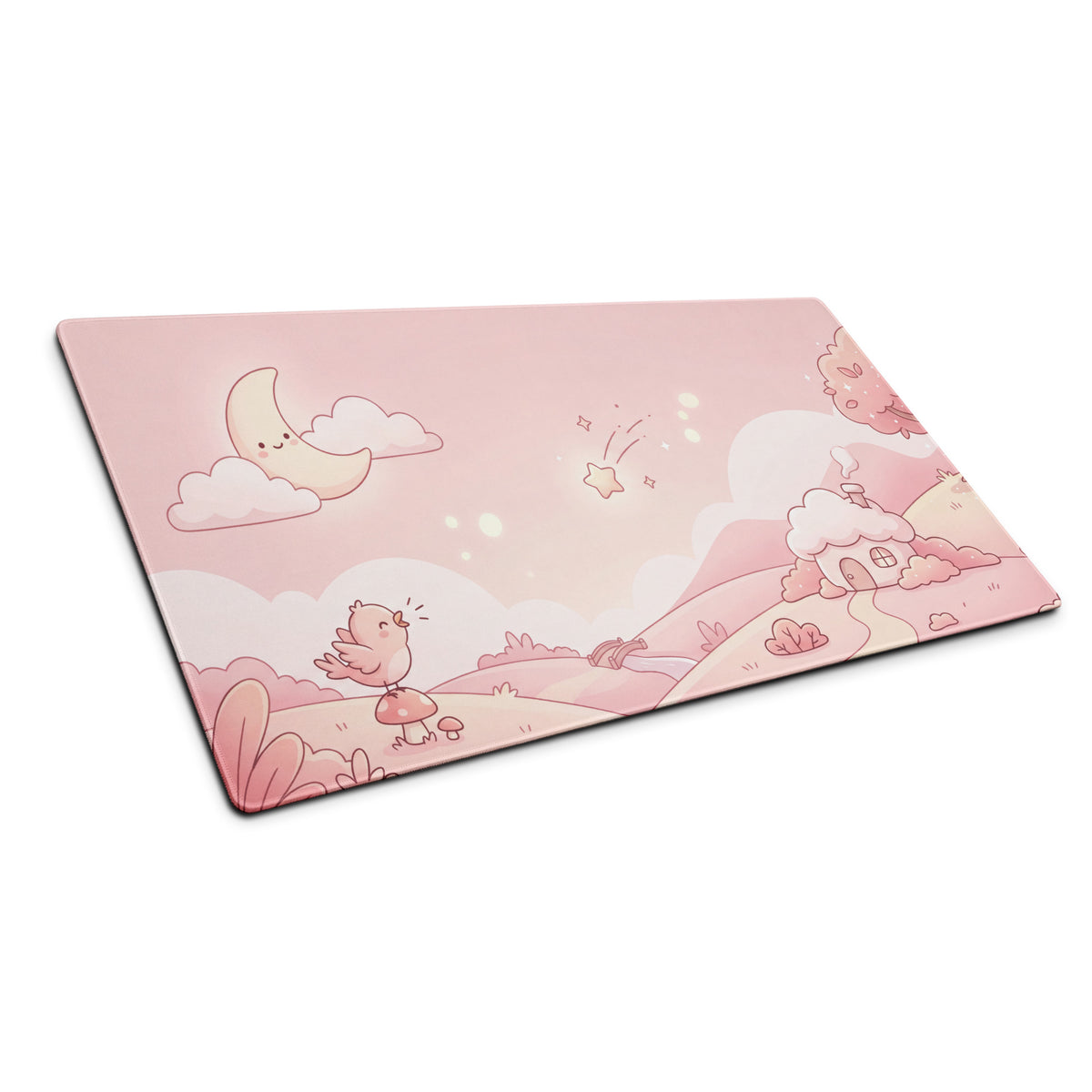 Pink Moon Galaxy Cute Gaming Mouse Pad