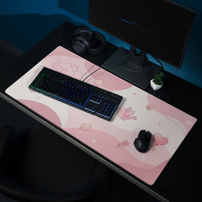 Pink Cute Cloud Hearts Gaming Mouse Pad