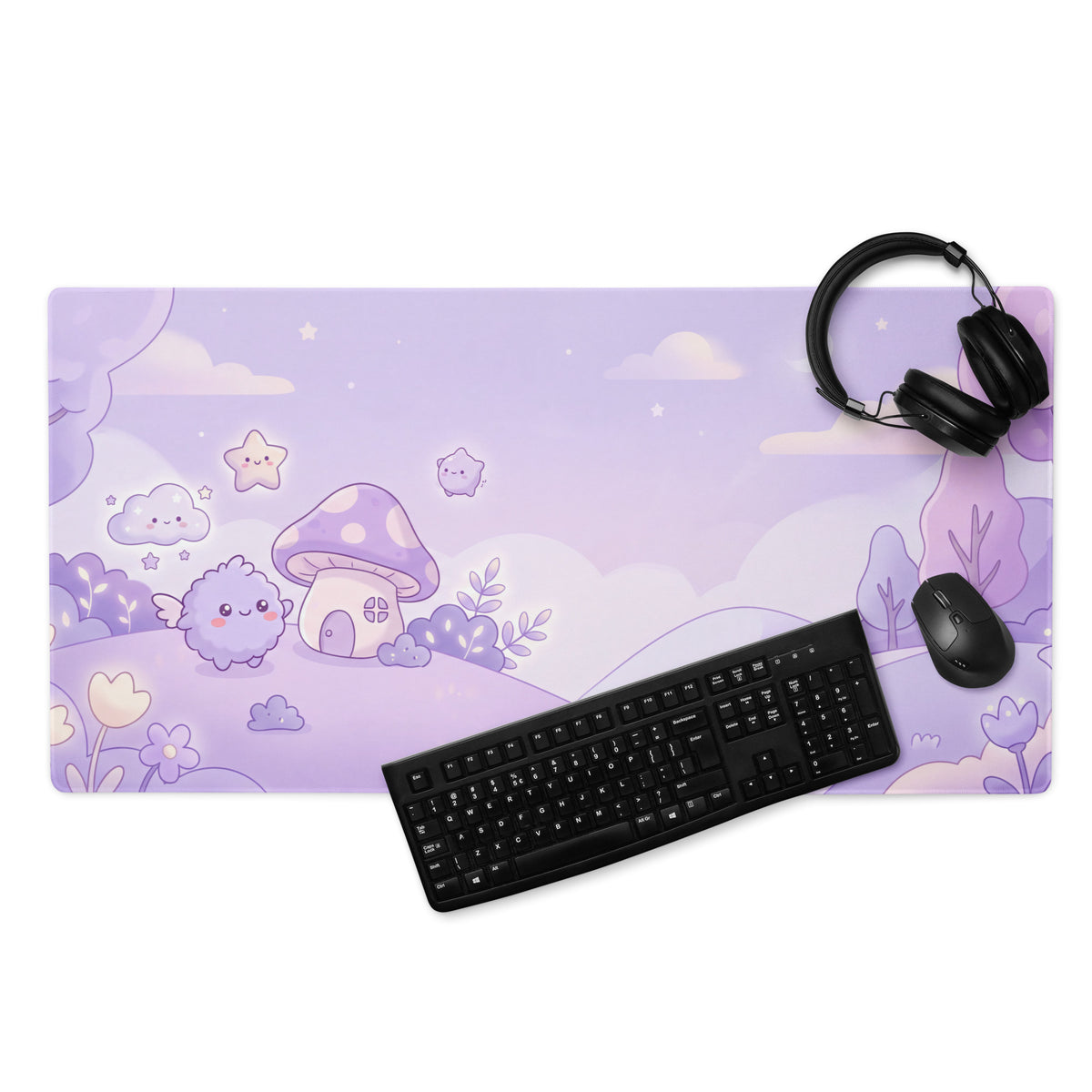 Cute Purple Galaxy Girly Gaming Mouse Pad