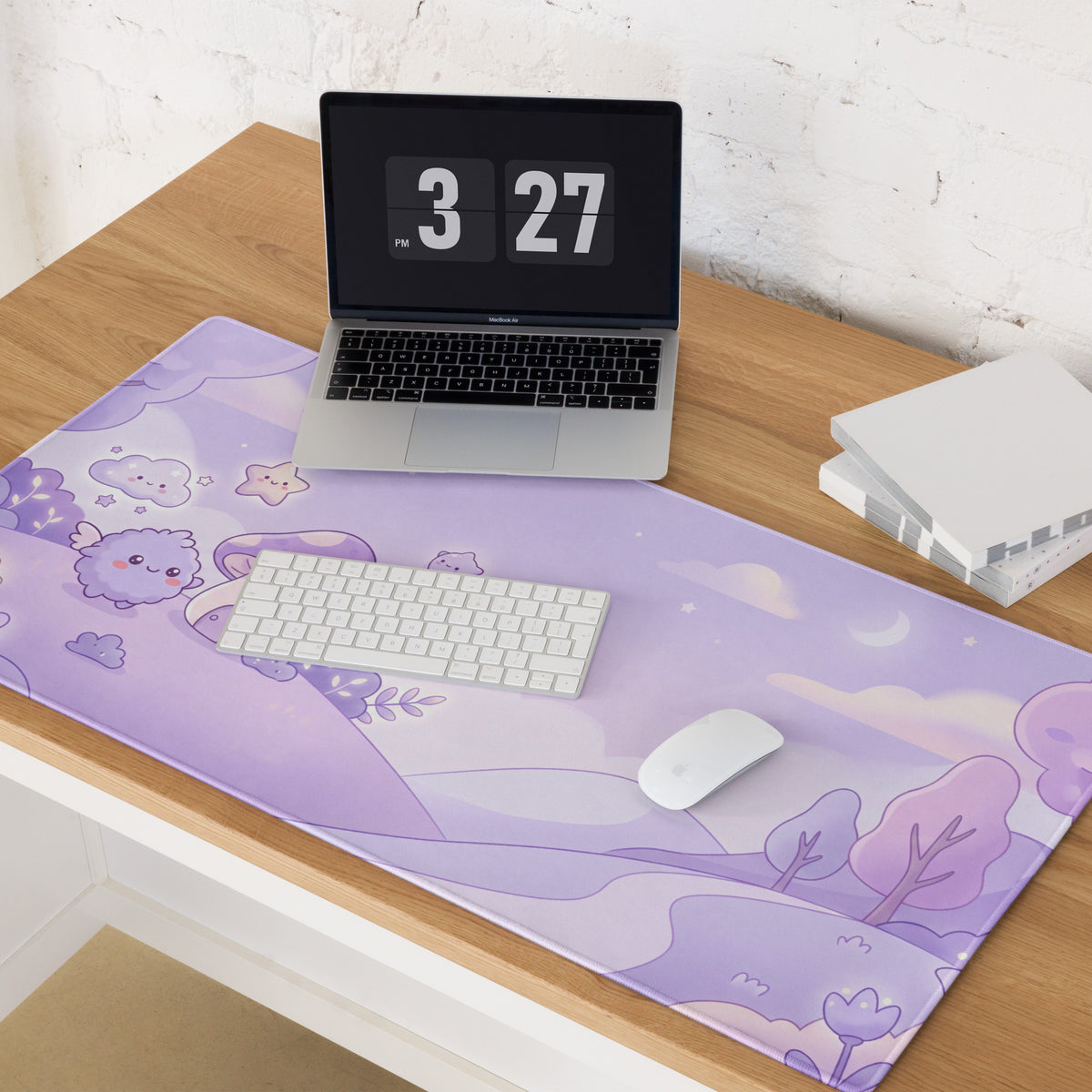 Cute Purple Galaxy Girly Gaming Mouse Pad