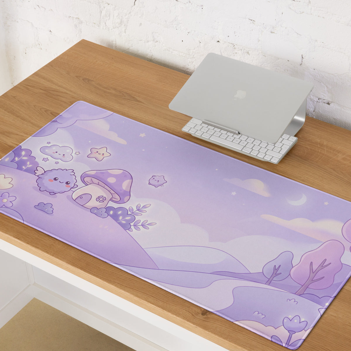 Cute Purple Galaxy Girly Gaming Mouse Pad