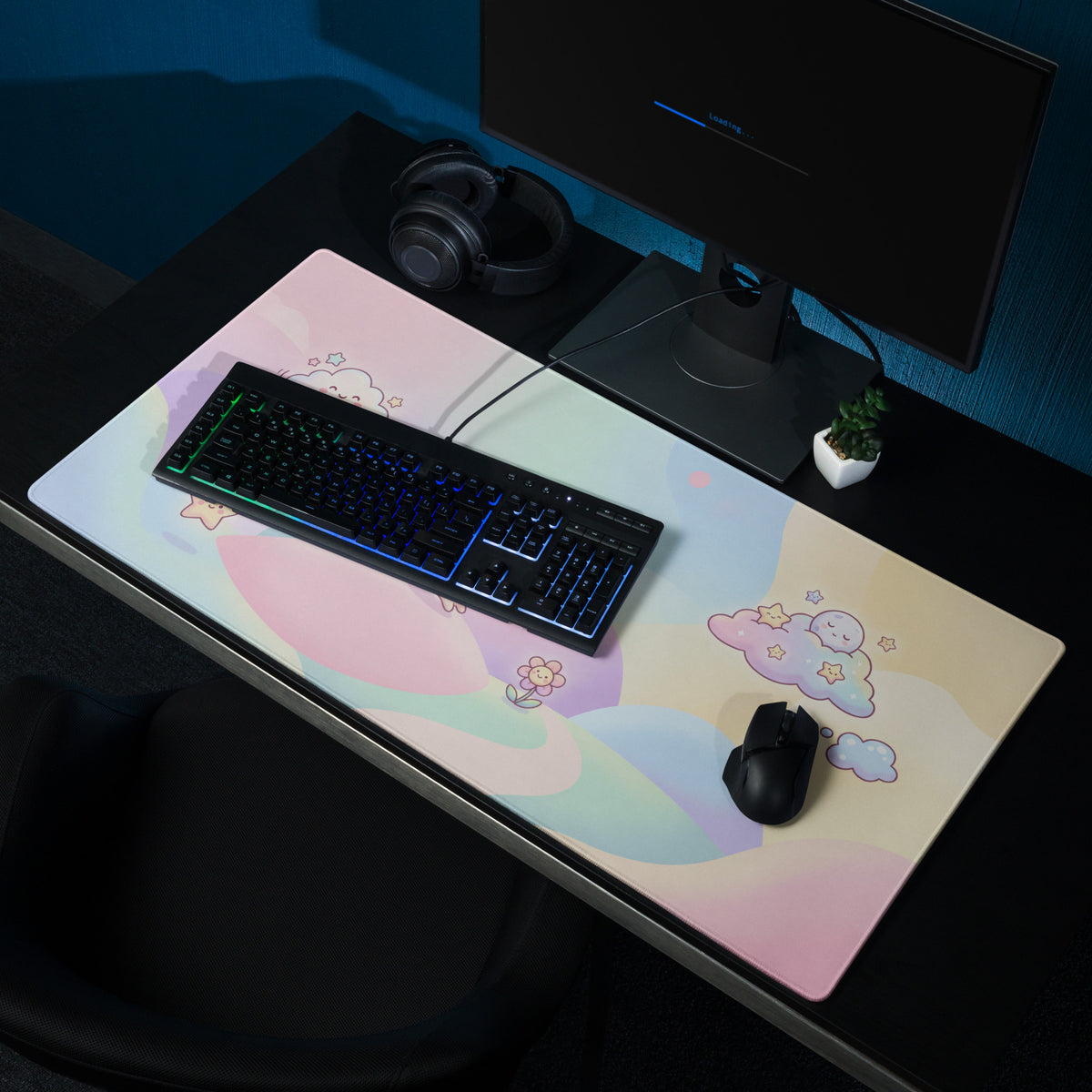 Pastel Cute Galaxy Gaming Mouse Pad
