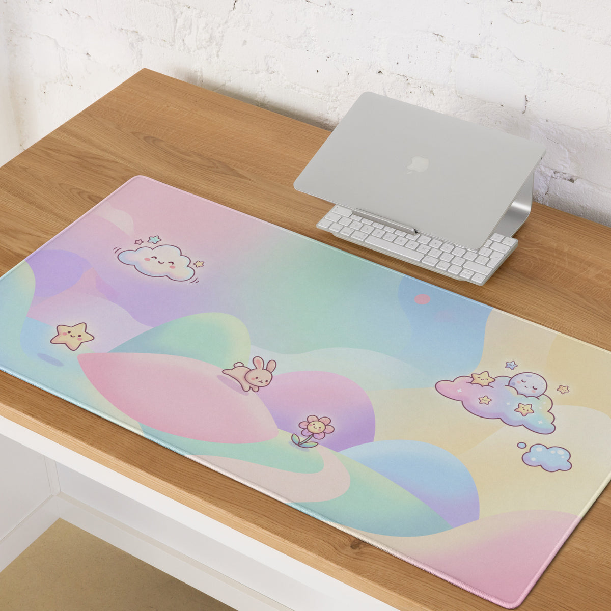Pastel Cute Galaxy Gaming Mouse Pad