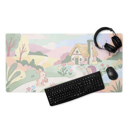 Pastel Cute Garden Mouse Pad With Soft Edges