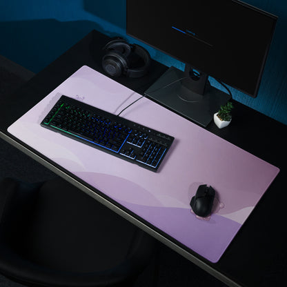Purple Cute Gaming Mouse Pad With Clouds Stars Bear Design