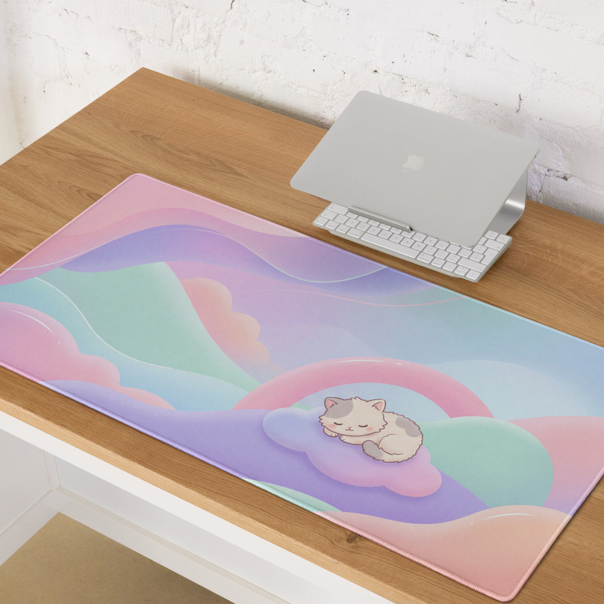 Pastel Rainbow Cute Gaming Mouse Pad