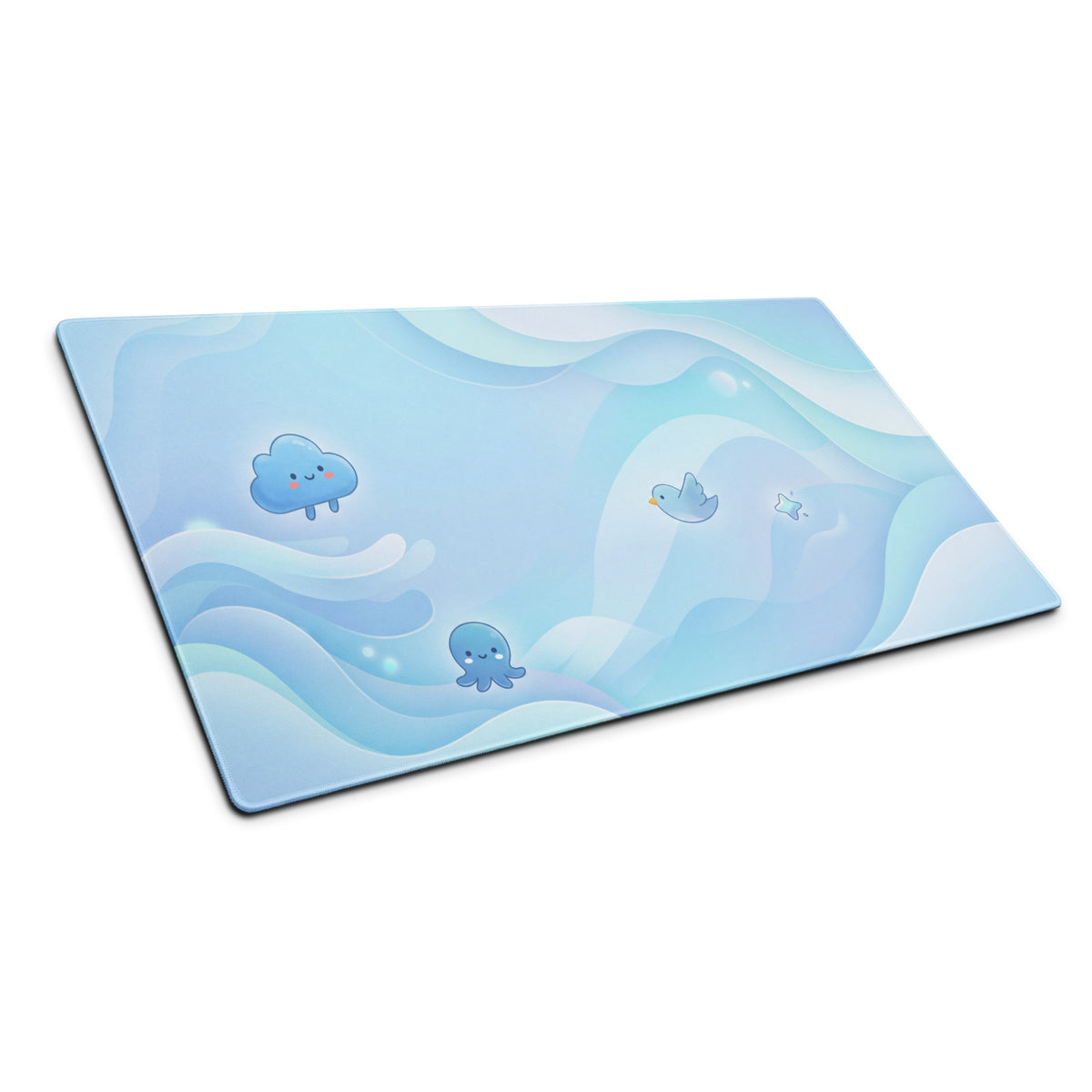 Pastel Blue Cute Cloud Gaming Mouse Pad