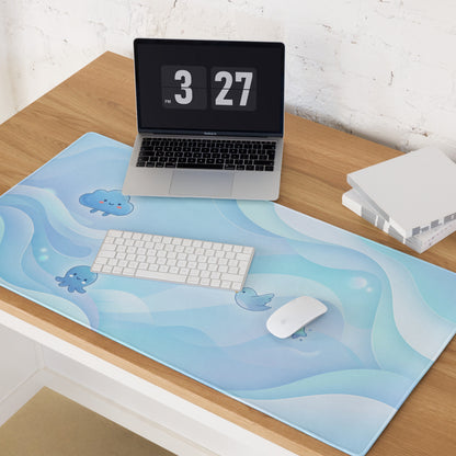 Pastel Blue Cute Cloud Gaming Mouse Pad