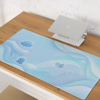 Pastel Blue Cute Cloud Gaming Mouse Pad
