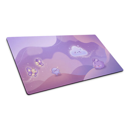 Lavender Galaxy Cute Mouse Pad With Clouds Butterflies