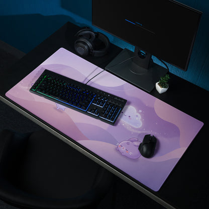 Lavender Galaxy Cute Mouse Pad With Clouds Butterflies