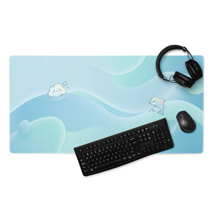 Pastel Blue Cute Cloud Gaming Mouse Pad