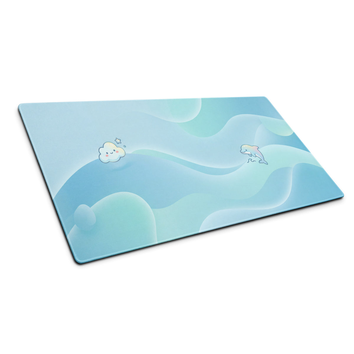 Pastel Blue Cute Cloud Gaming Mouse Pad