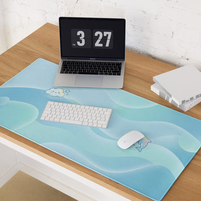 Pastel Blue Cute Cloud Gaming Mouse Pad