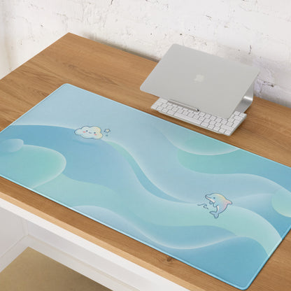 Pastel Blue Cute Cloud Gaming Mouse Pad