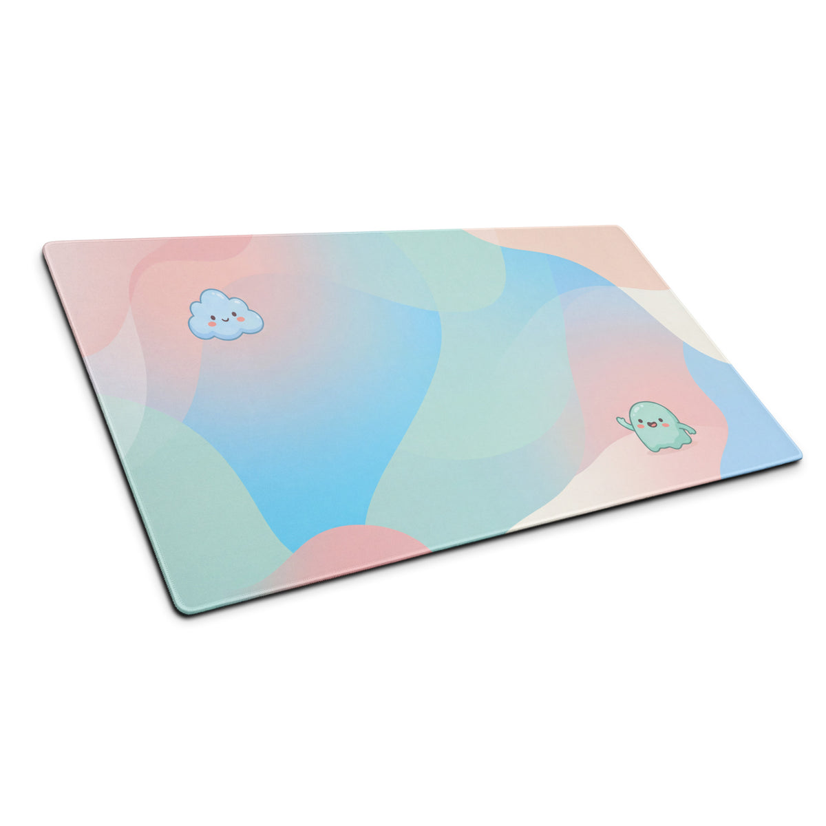 Pastel Cute Gaming Mouse Pad With Cloud Emoji Design