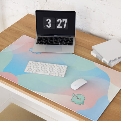 Pastel Cute Gaming Mouse Pad With Cloud Emoji Design