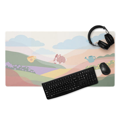 Cute Pink Cloudy Garden Gaming Mouse Pad