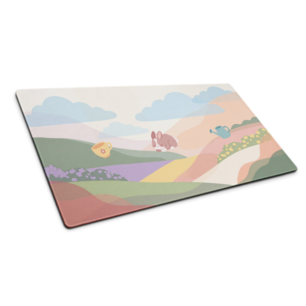Cute Pink Cloudy Garden Gaming Mouse Pad