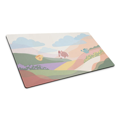 Cute Pink Cloudy Garden Gaming Mouse Pad