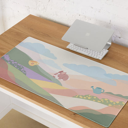 Cute Pink Cloudy Garden Gaming Mouse Pad