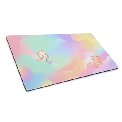 Pastel Rainbow Cute Kittens Gaming Mouse Pad