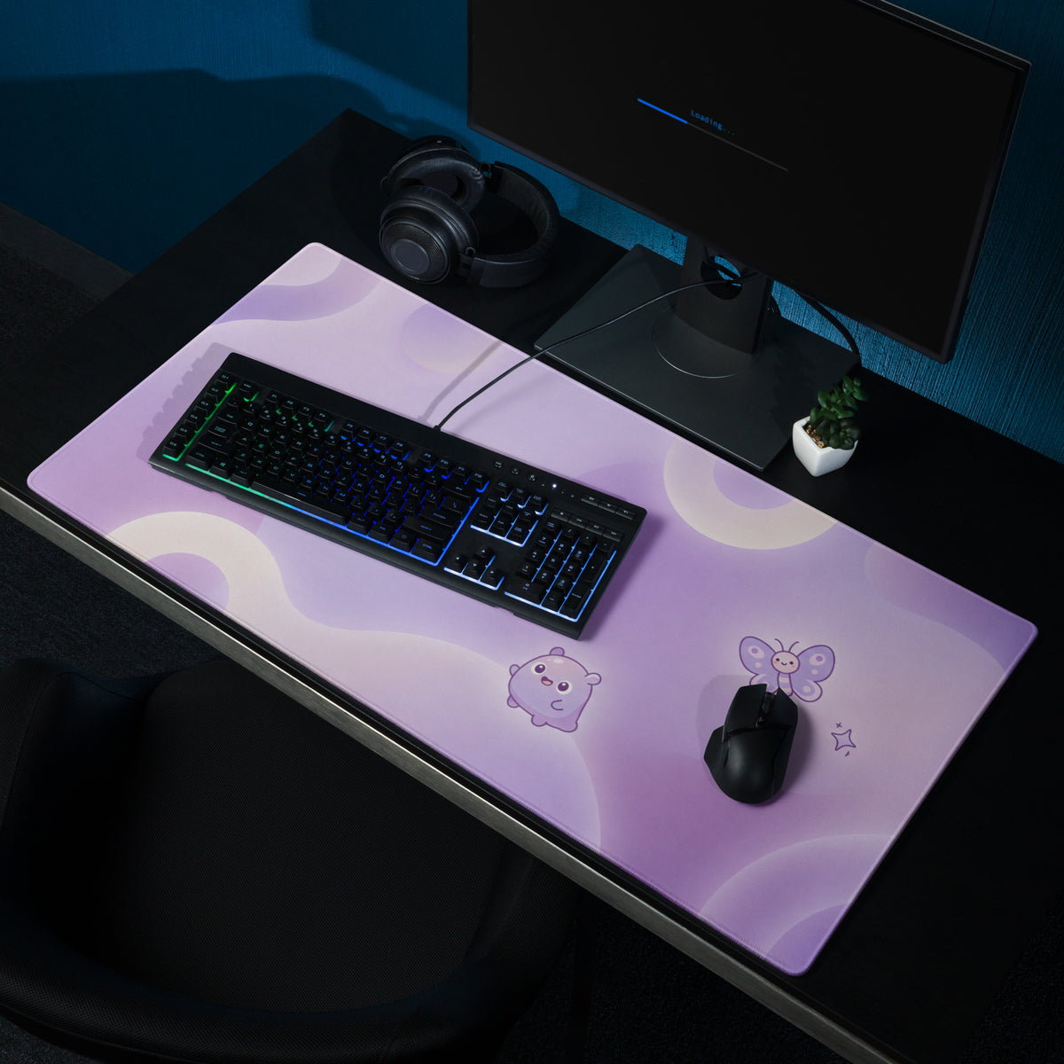Lilac Cute Galaxy Gaming Mouse Pad