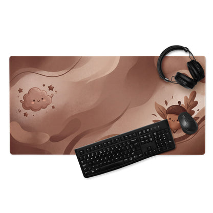 Pink Cute Gaming Mouse Pad With Cute Clouds Design