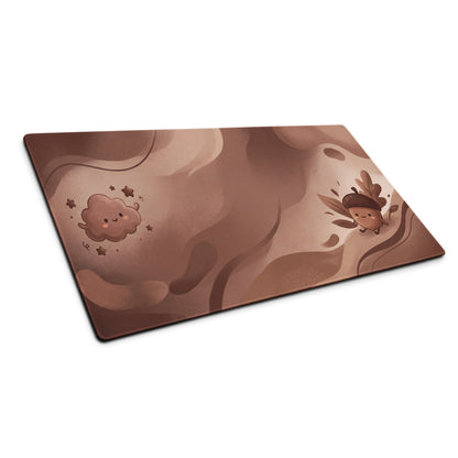Pink Cute Gaming Mouse Pad With Cute Clouds Design