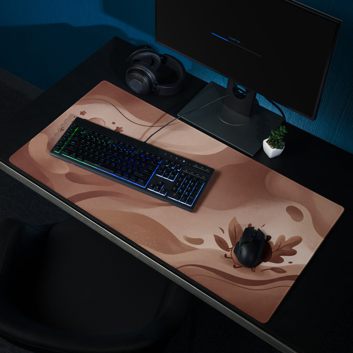 Pink Cute Gaming Mouse Pad With Cute Clouds Design