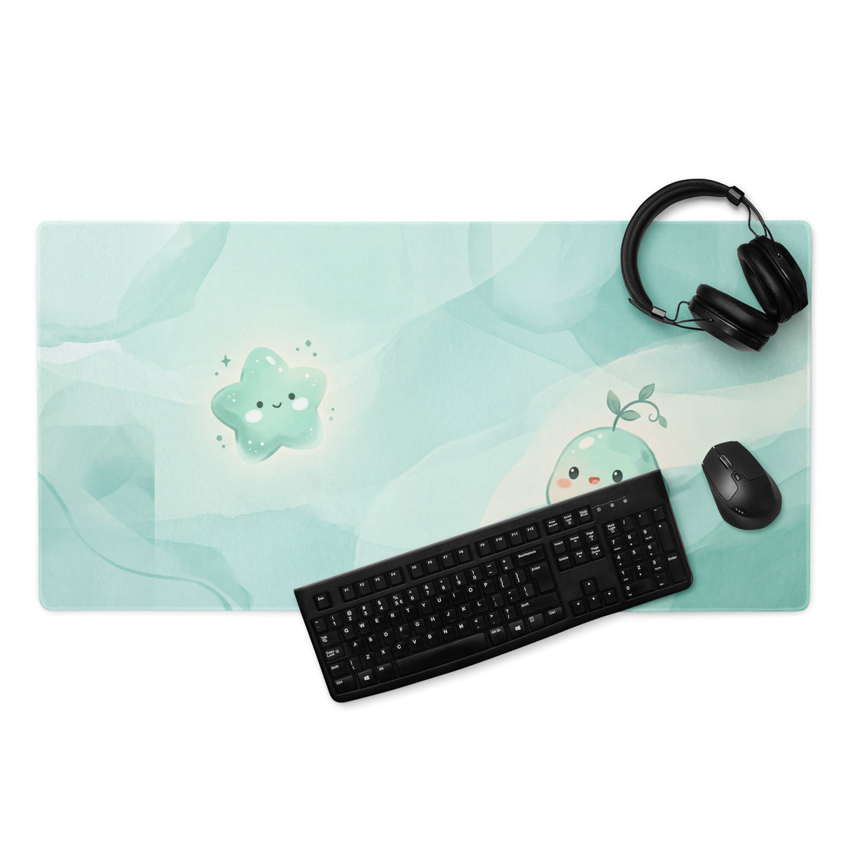 Pastel Blue Cute Galaxy Gaming Mouse Pad