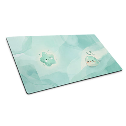 Pastel Blue Cute Galaxy Gaming Mouse Pad
