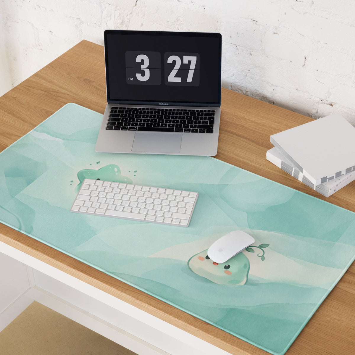 Pastel Blue Cute Galaxy Gaming Mouse Pad