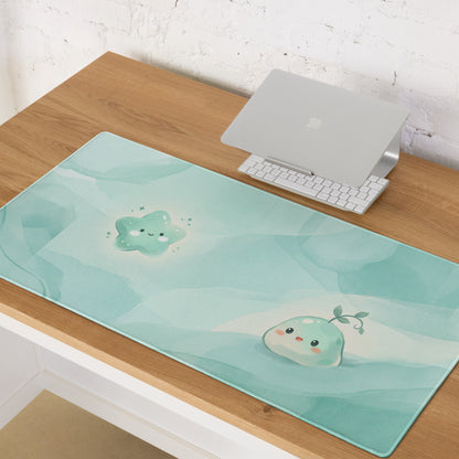 Pastel Blue Cute Galaxy Gaming Mouse Pad