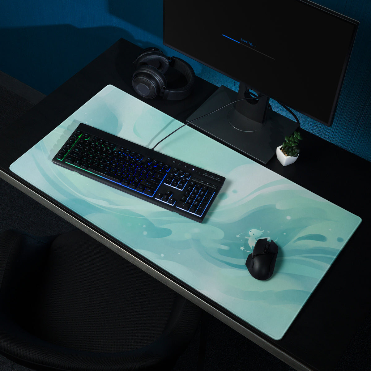 Girly Mint Green Gaming Mouse Pad