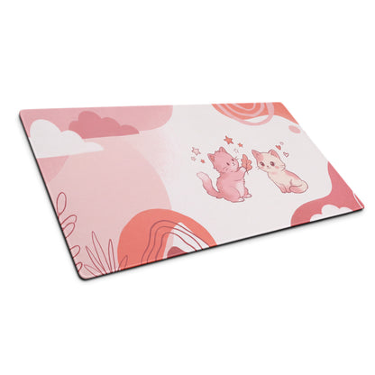 Pink Cat Themed Gaming Mouse Pad