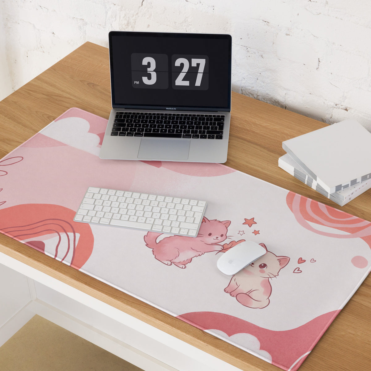 Pink Cat Themed Gaming Mouse Pad