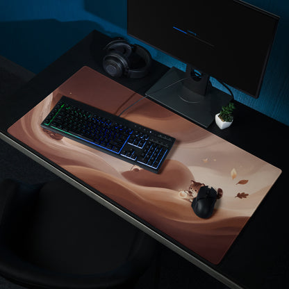 Cute Chocolate Brown Cat Themed Gaming Mouse Pad