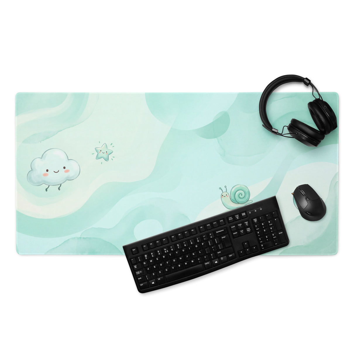 Pastel Cute Clouds Gaming Mouse Pad