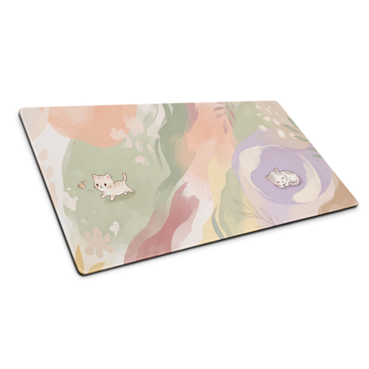 Pastel Rainbow Cute Kitty Gaming Mouse Pad