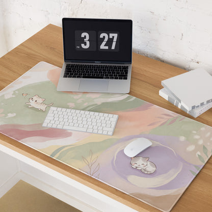 Pastel Rainbow Cute Kitty Gaming Mouse Pad