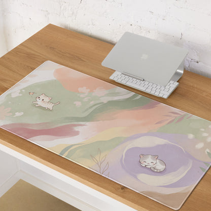 Pastel Rainbow Cute Kitty Gaming Mouse Pad