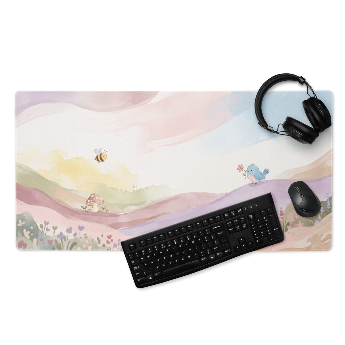 Cute Pink Gradient Gaming Mouse Pad