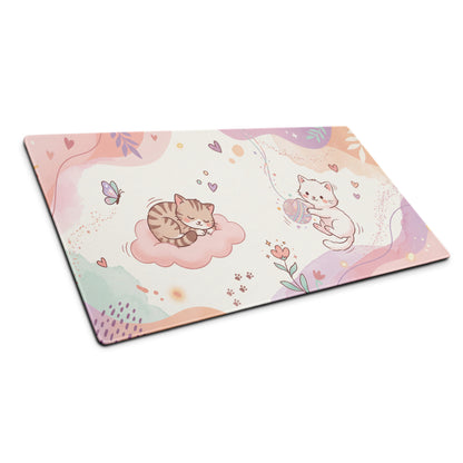 Pastel Kitty Butterflies Gaming Mouse Pad