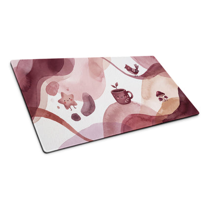 Pink Watercolor Cute Mouse Pad With Birds And Mug Design