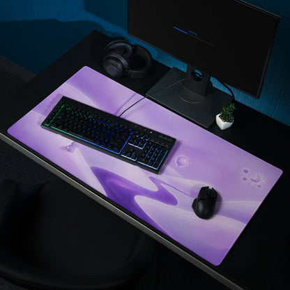 Purple Galaxy Cute Mouse Pad With Clouds And Bunnies