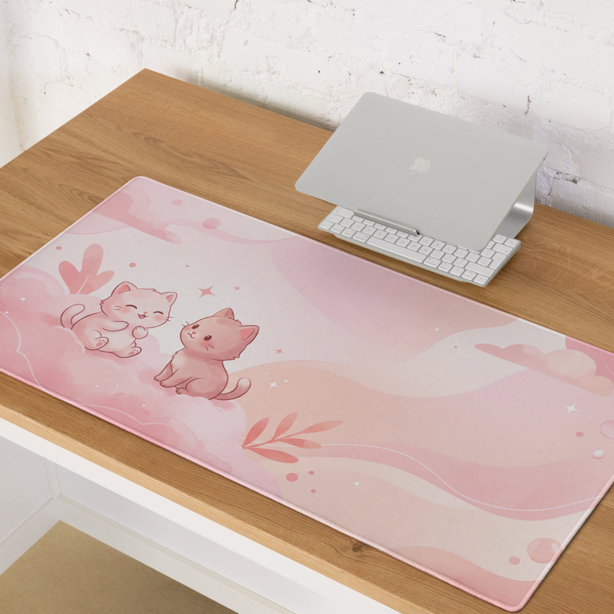 Pink Cute Cats Gaming Mouse Pad For Cozy Play