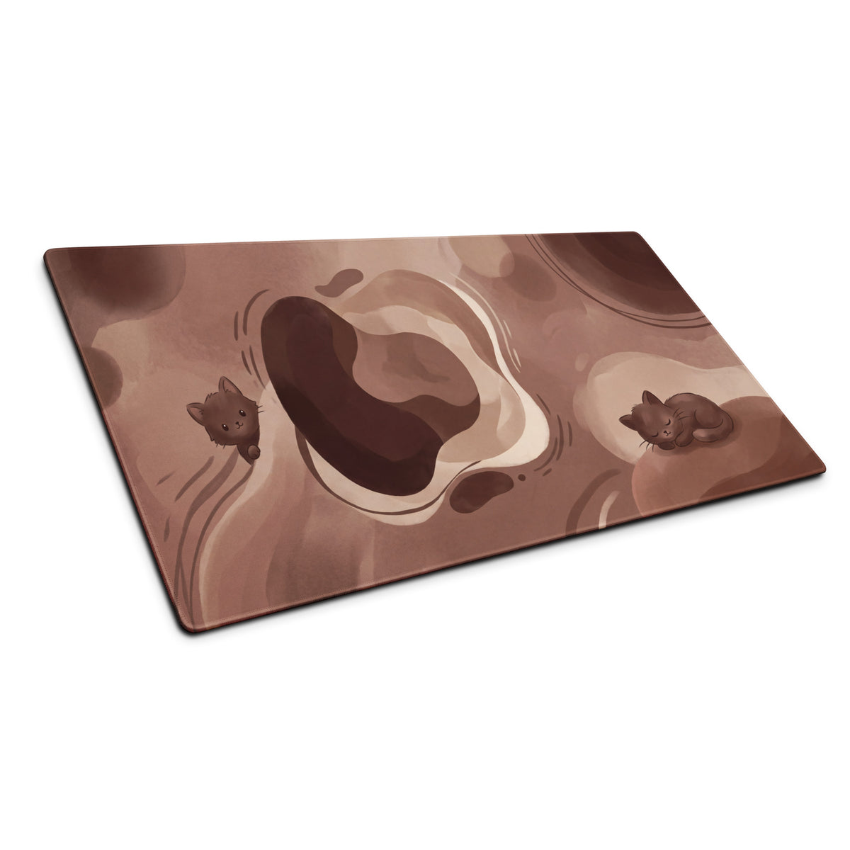Cute Brown Camo Cat Theme Gaming Mouse Pad